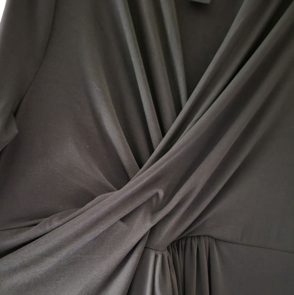 Black Wrap Look Dress